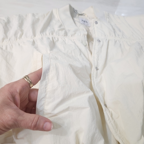 Women's Cream Bomber Jacket - Picture 7 of 8